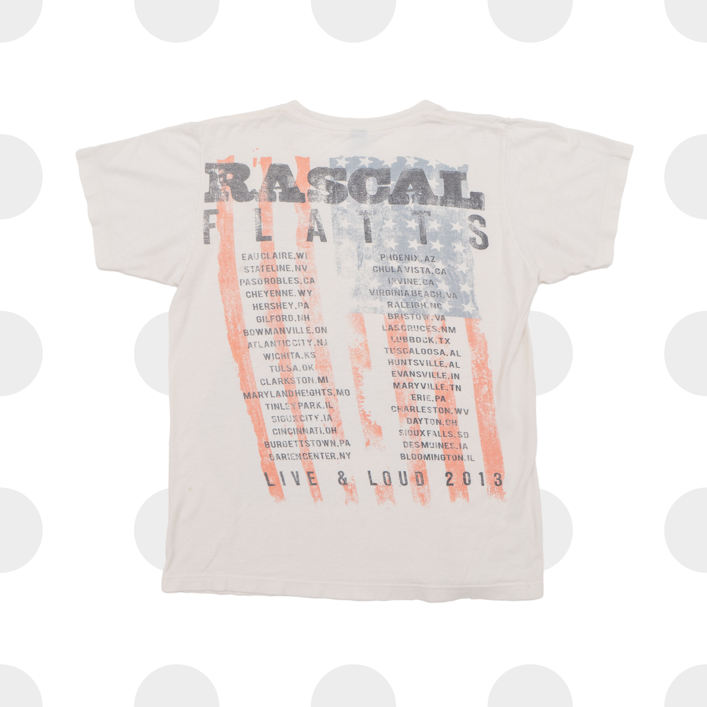 rascal flatts merch - t-shirt - white - s - back