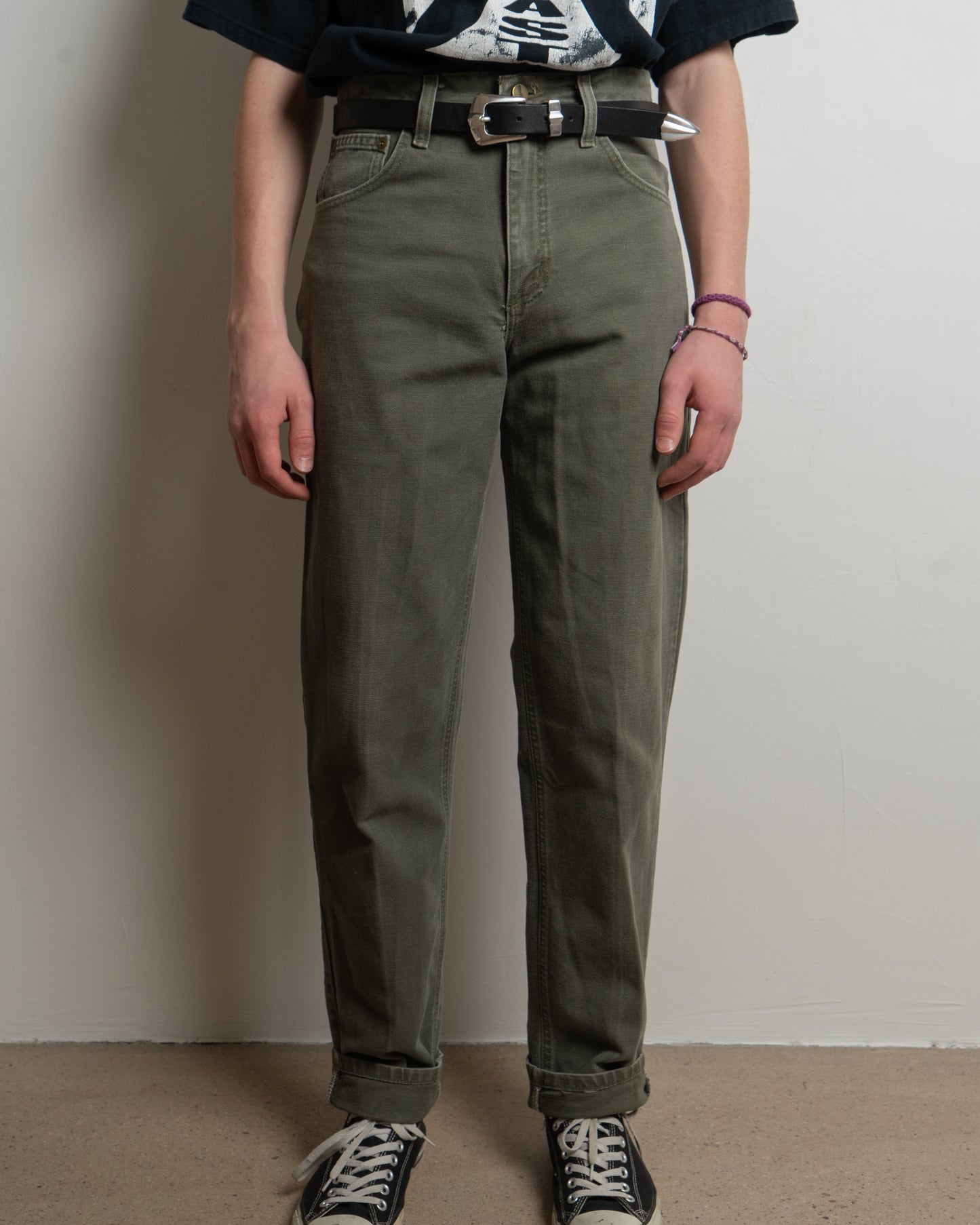 vintage carhartt - olive - jeans - w30-31x l 32