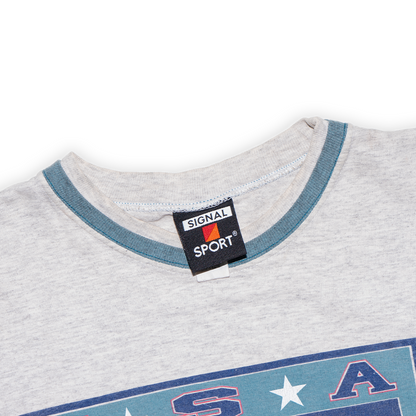 vintage usa - t-shirt - light grey/ blue - xlarge