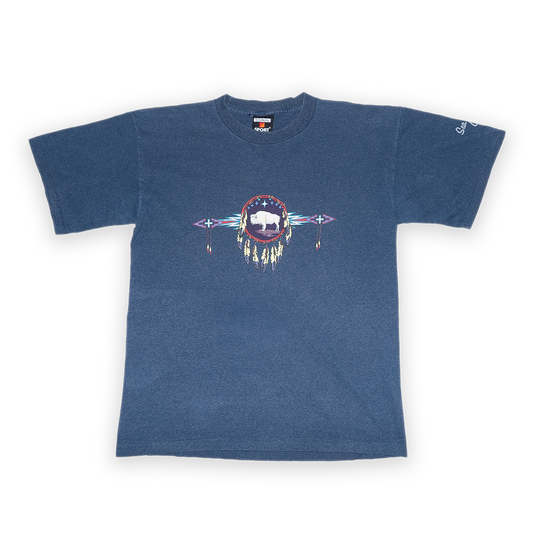 vintage habitat native - t-shirt - navy blue - large