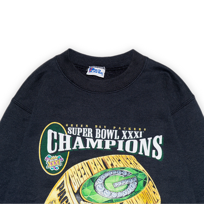 1996 green bay packers super bowl - sweatshirt - black - small