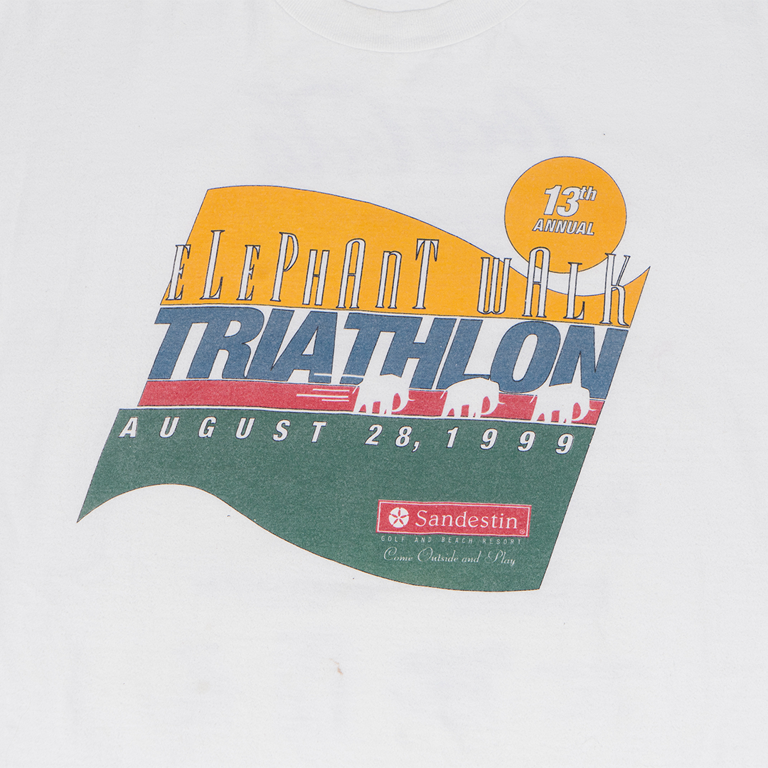 1999 elephant walk triathlon - t-shirt - white - large