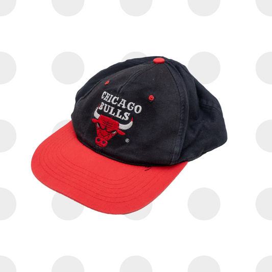 vintage chicago bulls hat - snapback - black - front