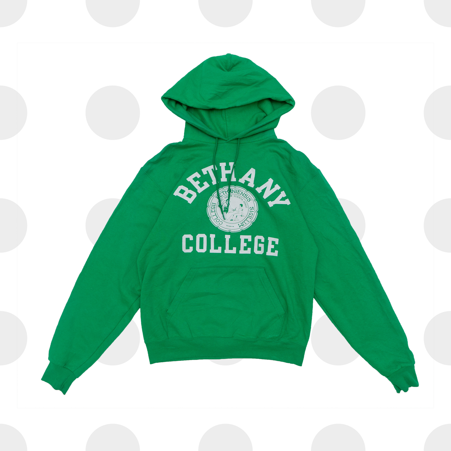 vintage bethany collage hoodie - green - small - front