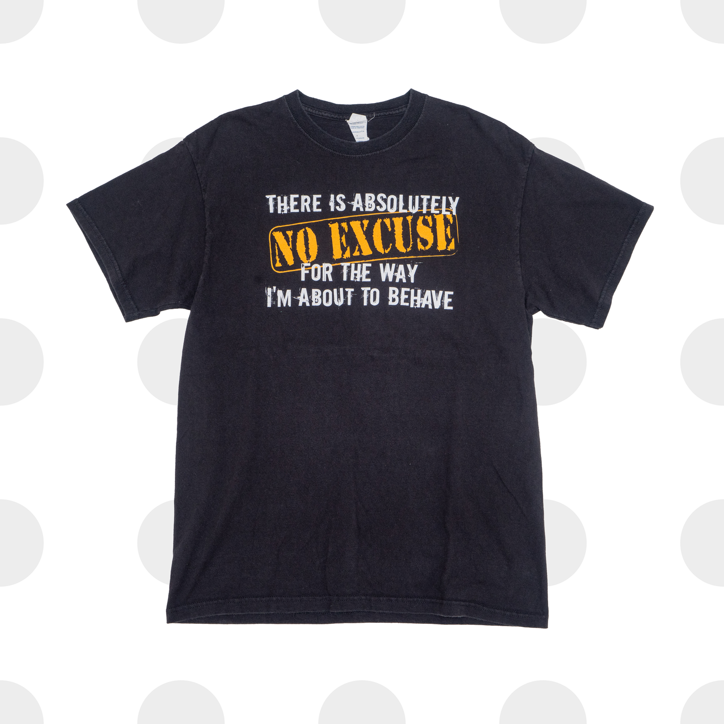 no excuse - t-shirt - black - l - front
