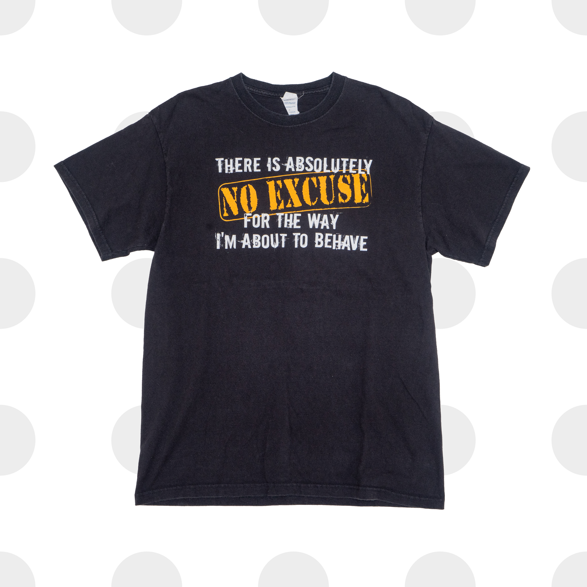 no excuse - t-shirt - black - l - front