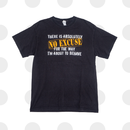 no excuse - t-shirt - black - l - front