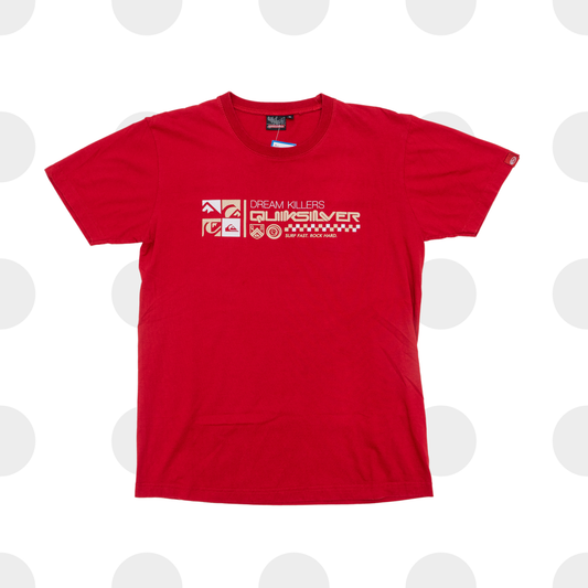 y2k quiksilver - t-shirt - red - m - front