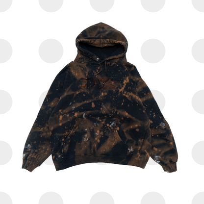 Y2K anti hero bleached hoodie - black - large - front