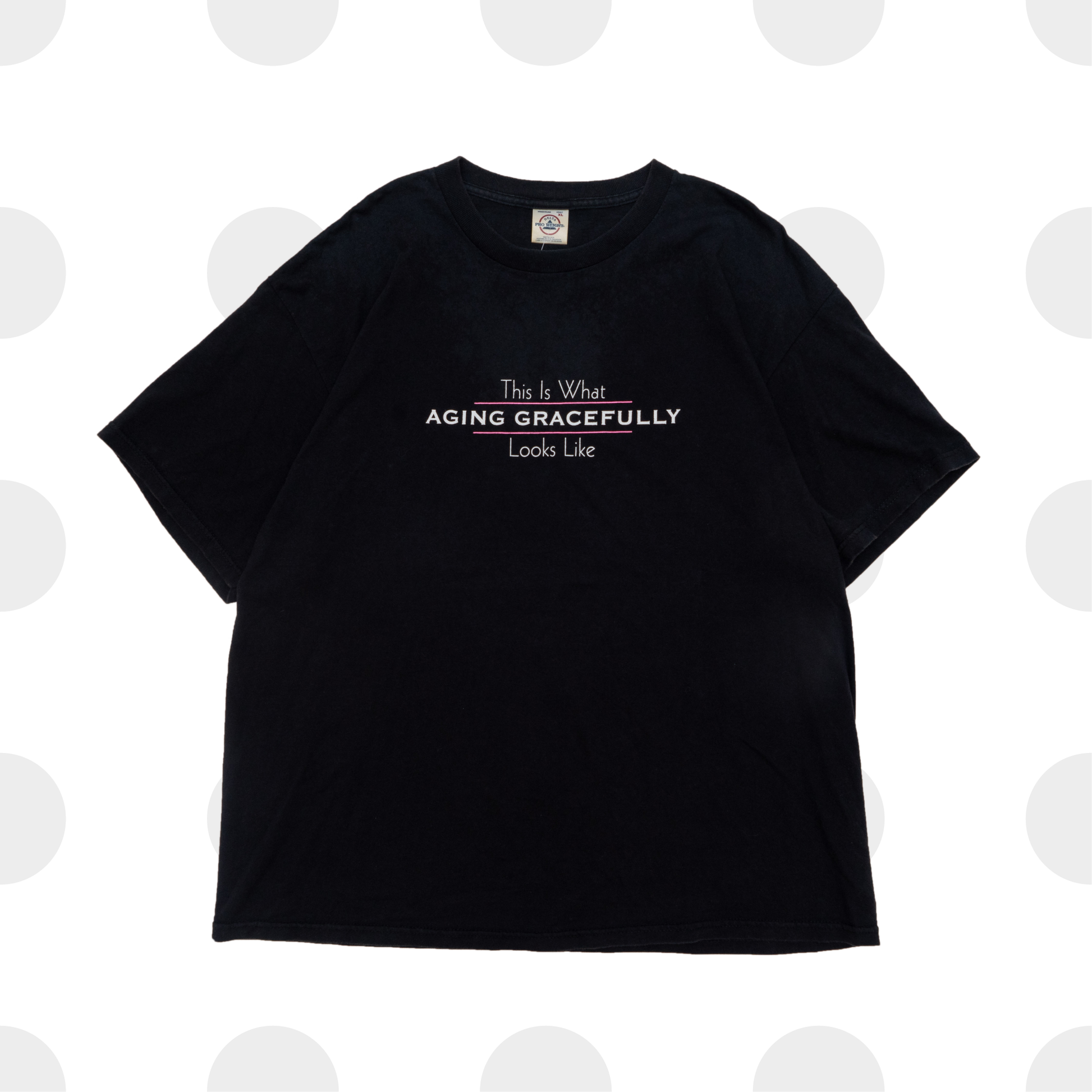 aging gracefully - t-shirt - black - xl - vintage - front