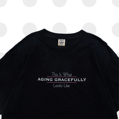 aging gracefully - t-shirt - black - xl - vintage - front print