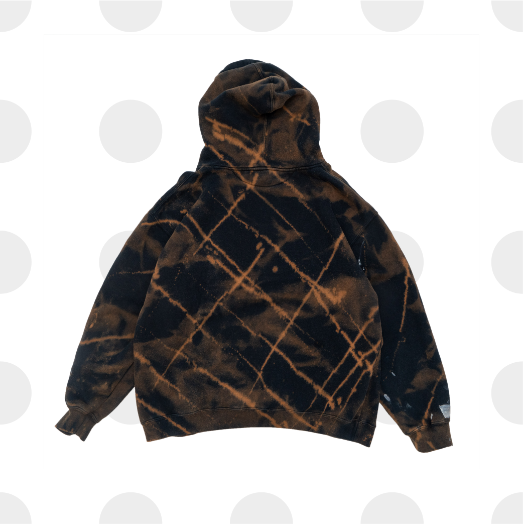 Y2K anti hero bleached hoodie - black - large - back