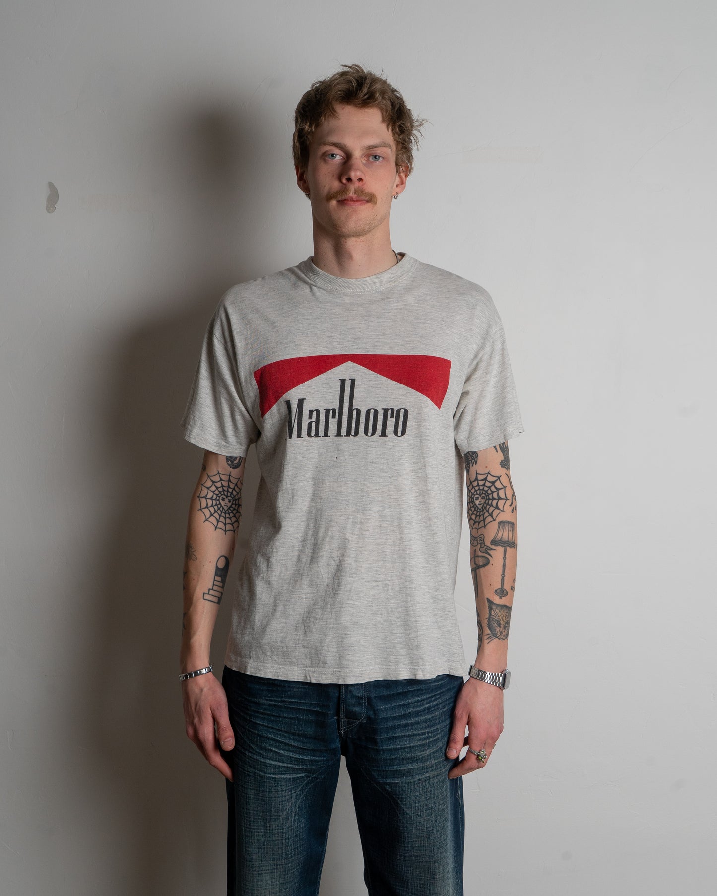vintage marlboro - gray - t-shirt - medium