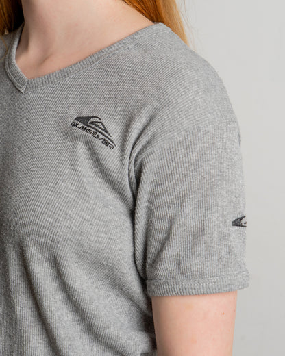 y2k vtg quiksilver - gray - t-shirt  - women xl