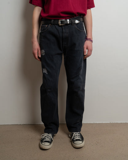 vinatge levis 501 - black mended - jeans - 34x30