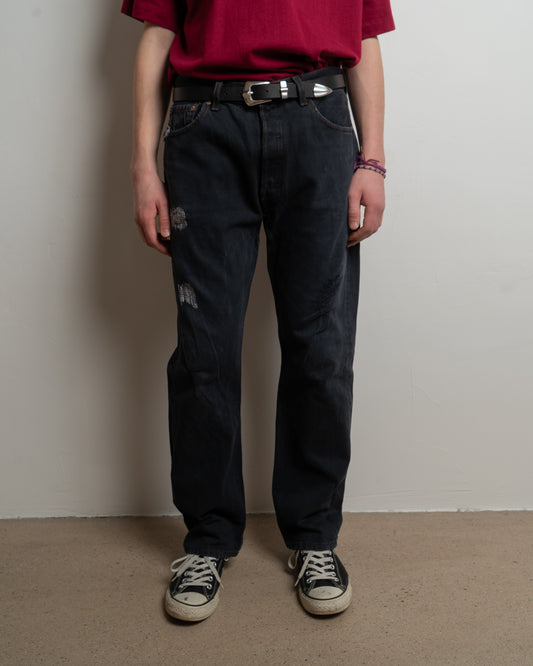 vinatge levis 501 - black mended - jeans - 34x30
