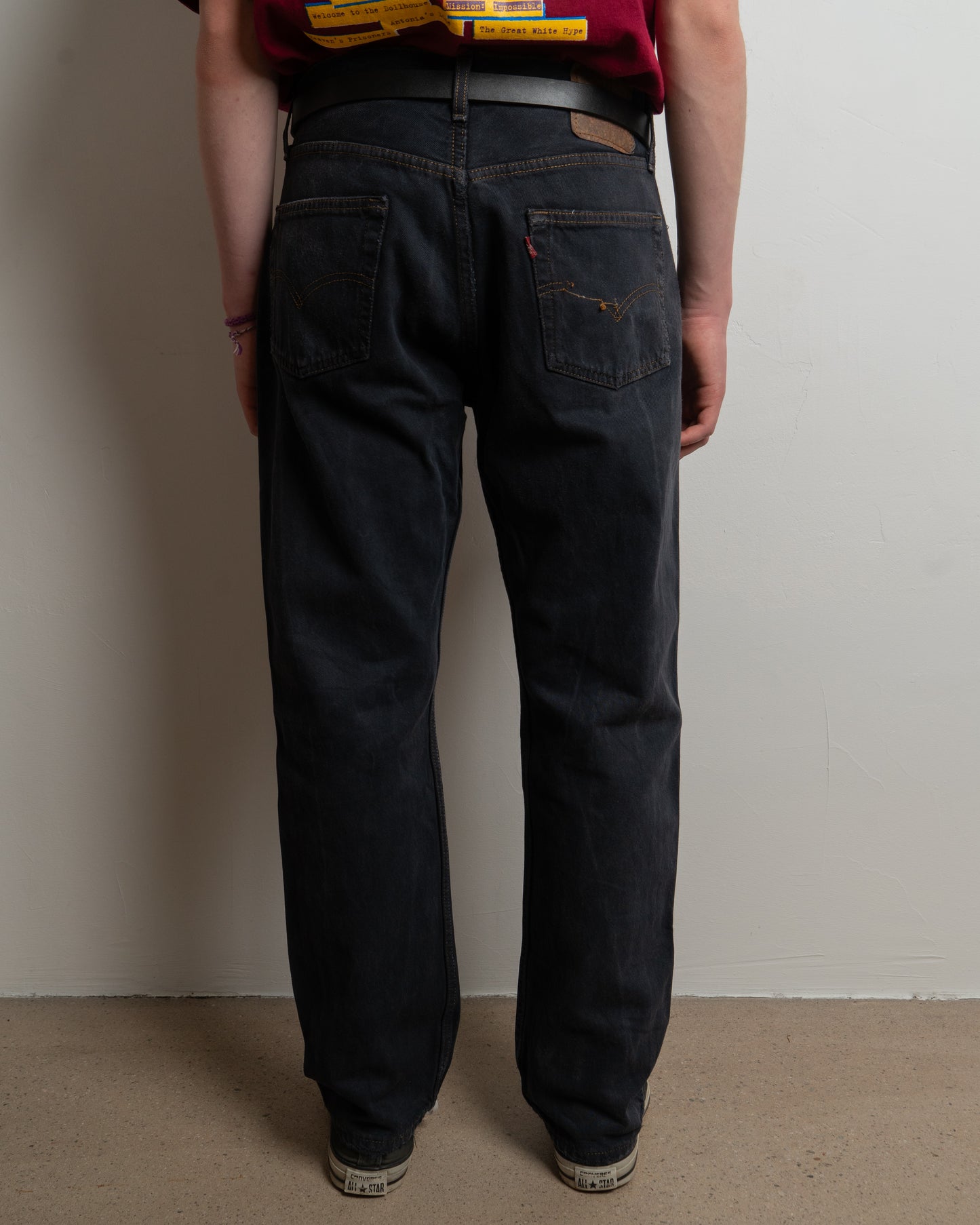 vinatge levis 501 - black mended - jeans - 34x30