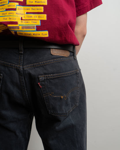 vinatge levis 501 - black mended - jeans - 34x30